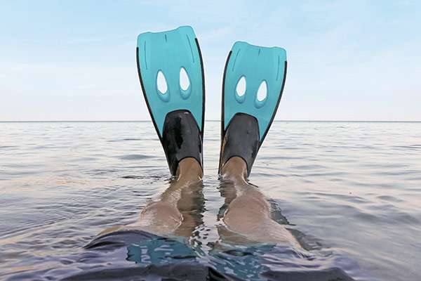 Person swimming in the water.